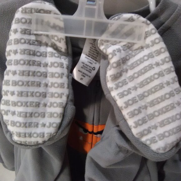 Joe Boxer Toddler One Piece Warm Fleece Footed Pajamas Color Gray Size 2T - Picture 2 of 6